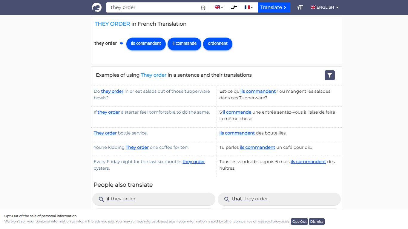 They Order French Translation - Examples Of Use They Order In A ...